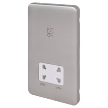 Load image into Gallery viewer, Schneider Lisse Shaver Socket Dual Voltage 115/230V GGBL7090WSSS Stainless Steel