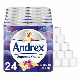 Andrex Toilet Roll Skin Kind, Gentle Clean, Classic or Supreme Quilts, 96 Rolls