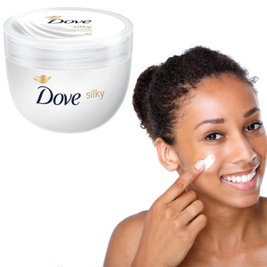 4pk of 300ml Dove Silky Nourishing Body Cream For Silky Pampering Skin