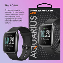 Load image into Gallery viewer, Aquarius IP68 Waterproof Fitness Tracker Smartwatch with HeartRate Monitor,Black