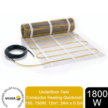 Load image into Gallery viewer, Veria Underfloor Twin Conductor Heating Quickmat150, 1800W,230V, 12m²,24m x 0.5m