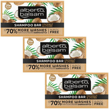 Load image into Gallery viewer, 3pk 75g Alberto Balsam Coconut &amp; Lychee Shampoo Bar with Argan oil Plastic Free