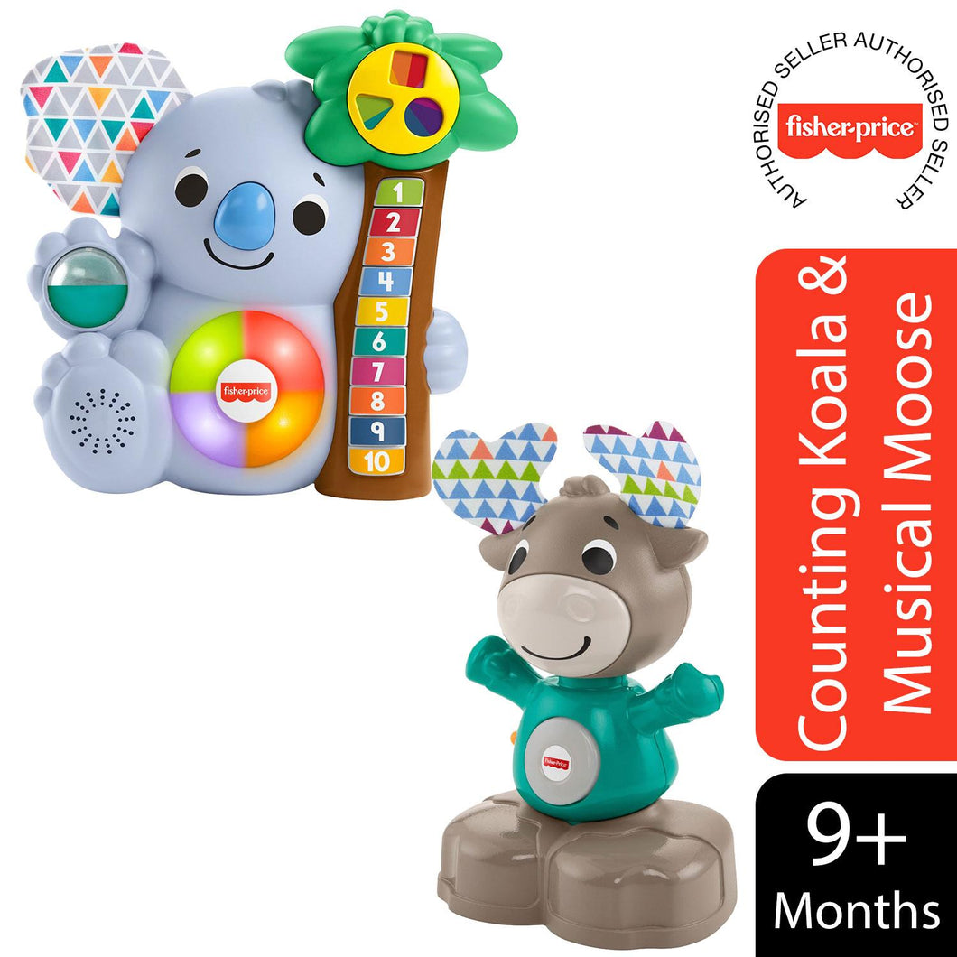 Fisher-Price Linkimals Musical Moose with Counting Koala Musical Toy