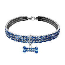Load image into Gallery viewer, AQ Luxury Diamond Collar For Pets, Size Medium or Large, Blue, Red or White