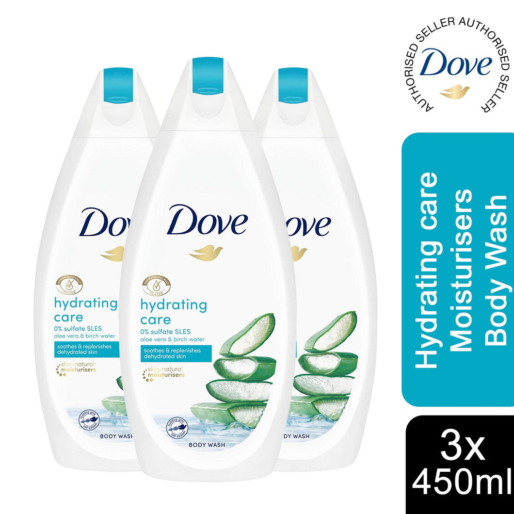 Dove Hydrating Care, Purifying Detox & Renewing Glow Body Wash 450ml, 3pk or 6pk