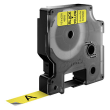 Load image into Gallery viewer, DYMO Labels Self Adhesive D1 12mm x 7mm Black Print on Yellow Tape Authentic