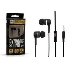 Load image into Gallery viewer, GVC Dynamic Stereo Earphones With Mic &amp; Remote - Black