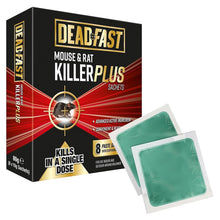 Load image into Gallery viewer, Deadfast Mouse and Rat Killer Plus Rodent Control Poison 8 Sachets
