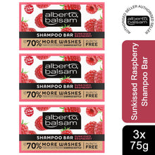 Load image into Gallery viewer, 3x 75g Alberto Balsam Sunkissed Raspberry Shampoo Bar with Arganoil Plastic Free