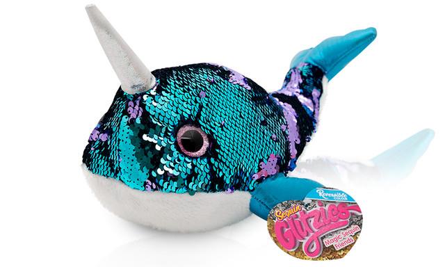 Doodle Glitzies Narwhal Magic Sequin Plush - 18