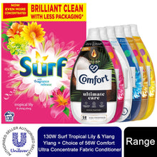 Load image into Gallery viewer, Laundry Bundle 1x130W Surf Laundry Powder &amp; 1x58W Comfort Fabric Conditioner