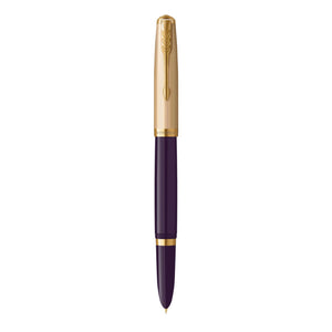 Parker 51 Fountain Pen Delux Black Fine 18k Gold Nib Black Ink in Gift Box
