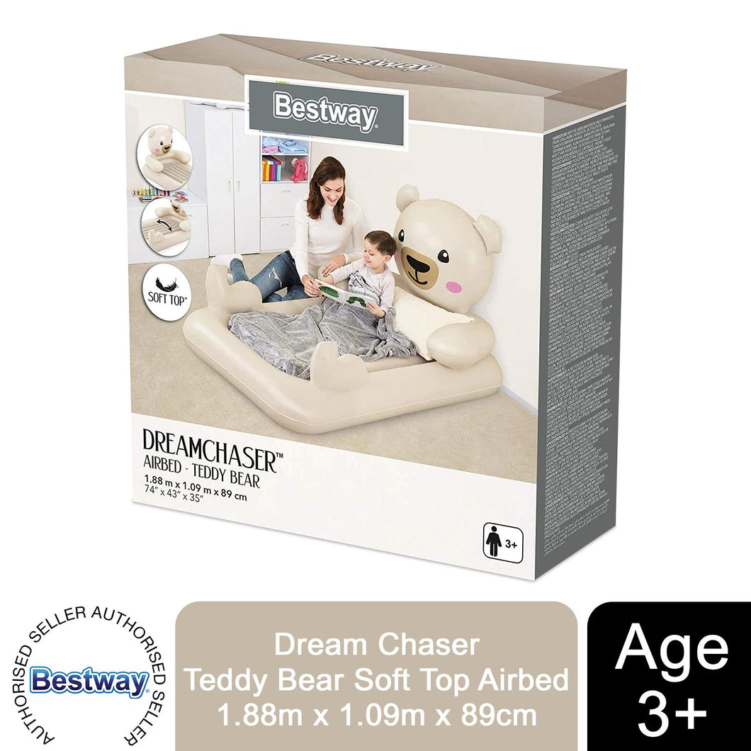 Bestway Children's DreamChaser Teddy Bear Soft Airbed, 74