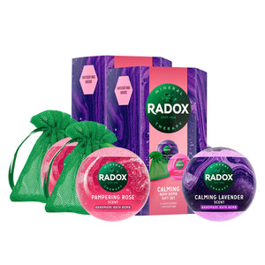 Radox Calming Bath Bomb Duo Gift Set with Geen Infuser Bag, Gift for her