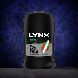 Lynx Africa 48-Hour Sweat Protection Anti-Perspirant Stick, 6x50ml