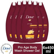 Load image into Gallery viewer, 6 Pack Dove Pro Age Body Wash with 0% Sulfate SLES, 450ml