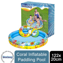 Load image into Gallery viewer, Bestway 122 x 20 cm Coral Inflatable Ocean Life Kids Paddling Pool