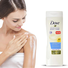Load image into Gallery viewer, 2x400ml Dove Nourishing Body Care &amp; Protect SPF 15 Body Lotion