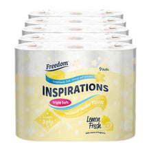 Load image into Gallery viewer, Freedom Inspirations Triple Soft Lemon 3 Ply Quilted Toilet Paper Roll, 45 Rolls
