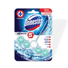 Load image into Gallery viewer, Domestos Power 5 Chlorine Toilet Rim Block With Long Lasting Fragrance, 55 g
