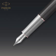 Load image into Gallery viewer, Parker Sonnet Fountain Pen Premium Grey Medium 18K Gold Nib Black Ink Gift Box