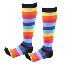 Load image into Gallery viewer, Flo Fashion Bright Pattern Knee-High With Nylon, Yarn &amp; Spandex Compression Sock