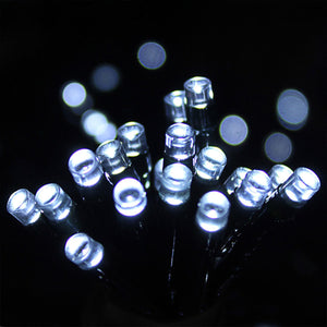 Dusk Till Dawn Solar Powered 50 or 100 LED String White Lights, White or Amber