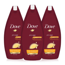 Load image into Gallery viewer, 3 Pack Dove Pro Age/Silk Glow/Shea Butter/Deeply Nourishing Body Wash, 450ml