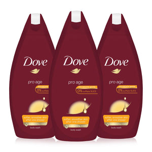 3 Pack Dove Pro Age/Silk Glow/Shea Butter/Deeply Nourishing Body Wash, 450ml