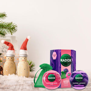 Radox Calming Bath Bomb Duo Gift Set with Geen Infuser Bag, Gift for her
