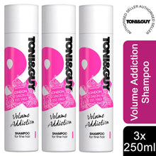 Load image into Gallery viewer, 3 Pack of 250ml Toni &amp; Guy Fibre Strengthening Shampoo for All Types of Hair