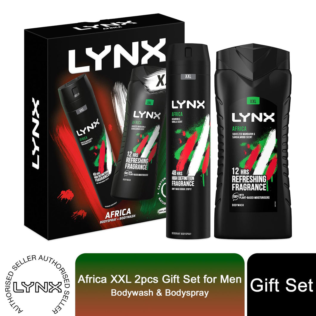 Lynx Africa XXL Duo Gift Set For Men Bodywash & Bodyspray 2pcs Gifts For Him