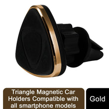 Load image into Gallery viewer, Triangle Magnetic Car Holders Compatible with all smartphone models Gold