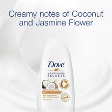 Load image into Gallery viewer, 3pk of 50ml Dove Nourishing Secret Coconut &amp; Jasmine Flower Deodorant Roll-on