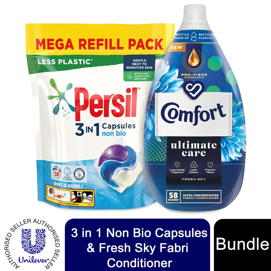 Laundry Bundle 1x50W Persil Non-Bio Capsules & 1x58W Comfort Fabric Conditioner