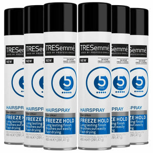 6 Pack of 400ml Each Tresemme Professionals 24 H Frizz Control Hairspray