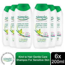 Load image into Gallery viewer, 3pk or 6pk x 200ml Simple Kind to Hair Gentle Care Shampoo