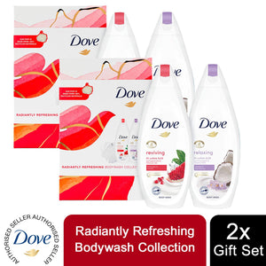 Dove Radiantly Refreshing BodyWash Collection 2pcs+ShowerPuff Gift Set For her