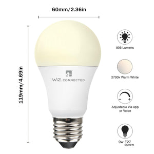 WiZ LED A60 Smart Bulb Wifi ES (E27) Warm White & Dimmable