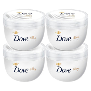 4pk of 300ml Dove Silky Nourishing Body Cream For Silky Pampering Skin