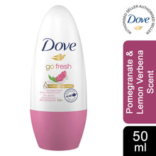 Load image into Gallery viewer, 3pk of 50ml dove Go Fresh Pomegranate Anti-Perspirant Deodorant Roll-On