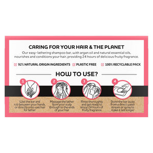 3x or 6x Each Alberto Balsam Fruity Shampoo Bar With ArganOil & Plastic Free,75g