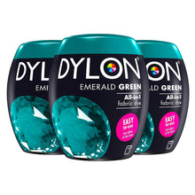 Load image into Gallery viewer, DYLON Washing Machine Fabric Dye Pod, Emerald Green, 3 Packs of 350g
