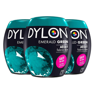 DYLON Washing Machine Fabric Dye Pod, Emerald Green, 3 Packs of 350g