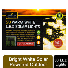 Load image into Gallery viewer, Dusk Till Dawn Solar Powered 50 or 100 LED String White Lights, White or Amber