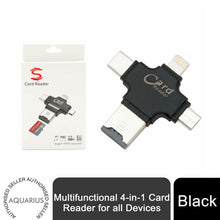 Load image into Gallery viewer, Aquarius Multifunctional 4-in-1 Card Reader for all Devices, Black
