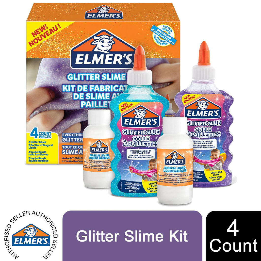 Elmer'S Slime Kit Glitter 2x 177ml Glitter Glues And 2 x 68ml Magical Liquids
