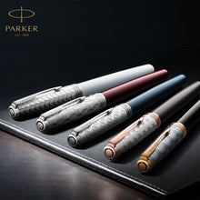 Load image into Gallery viewer, Parker Sonnet Ballpoint Pen Red Satin Finish Chrome Trim Medium Point Black Ink