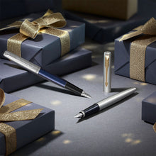 Load image into Gallery viewer, Parker Jotter Fountain Pen Royal Blue Medium Nib Blue Ink Gift Box