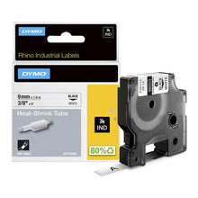 Load image into Gallery viewer, DYMO Rhino Heat Shrink Label Tubes Industrial 9mm x 1.5m Black Print on White